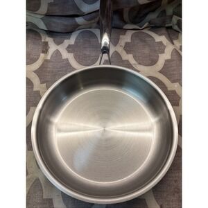 DELARLO Stainless Steel 10" Frying Pan Skillet 3-ply Healthy Cooking Induction